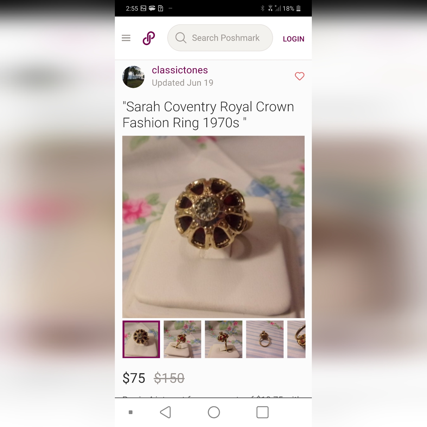 Sarah Coventry Vintage Ring